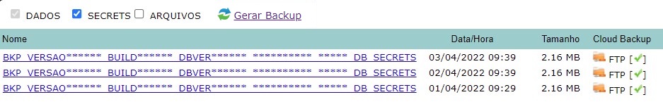 Backup automático no ISPFY.