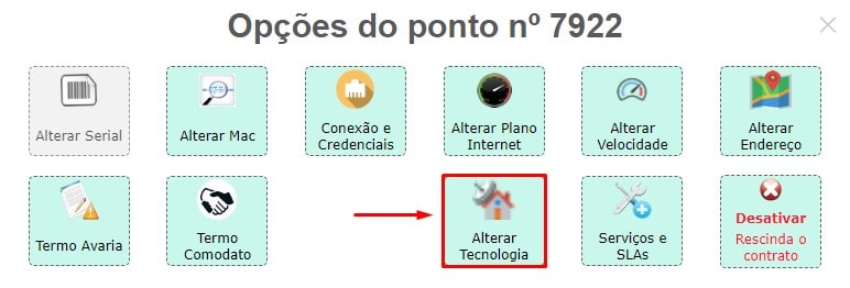 Opções do ponto.