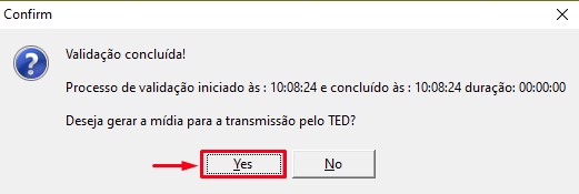 Confirmar geração de mídia para TED.