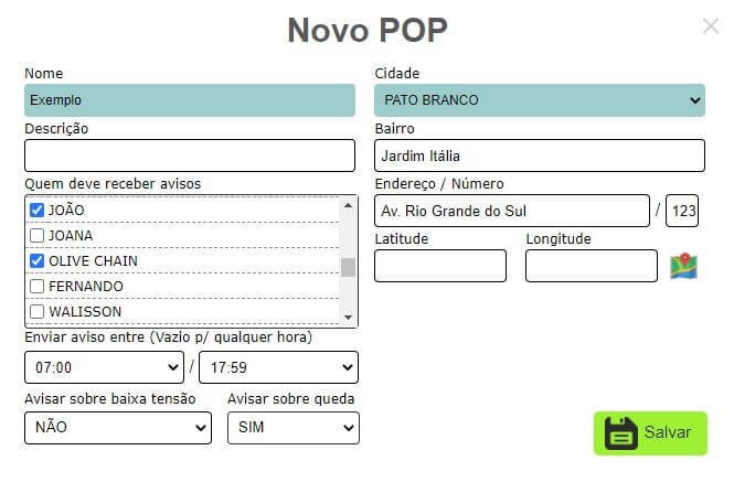 Cadastrar novo POP no ISPFY.