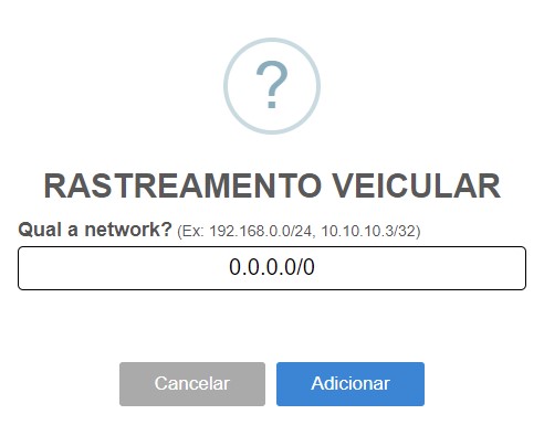 Adicionar network para rastreamento veicular no ISPFY.