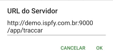 Adicionar URL do Servidor para rastreamento no Traccar..