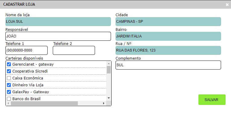 Cadastrar loja no ISPFY.