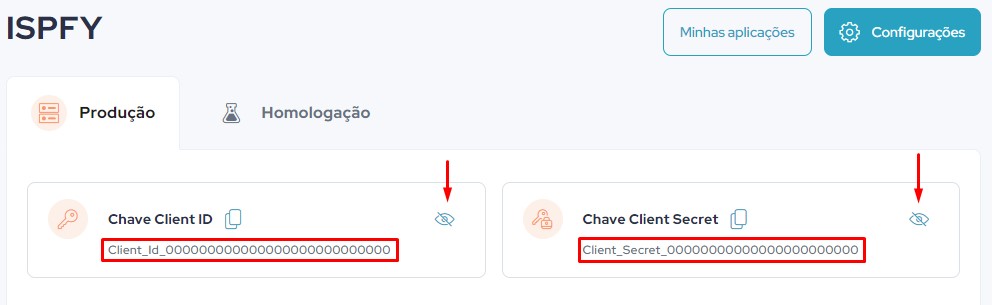 Chaves de integração Client ID e Client Secret na Efí.