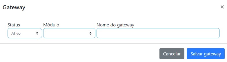 Adicionando novo gateway.