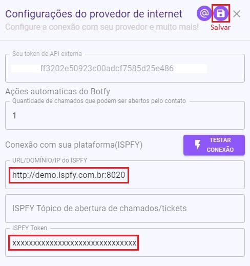 Configurar provedor de internet no Botfy.