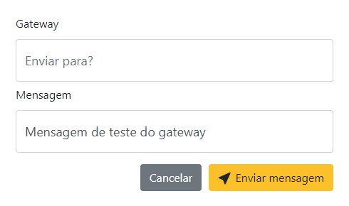 Testar gateway de envio de mensagens.