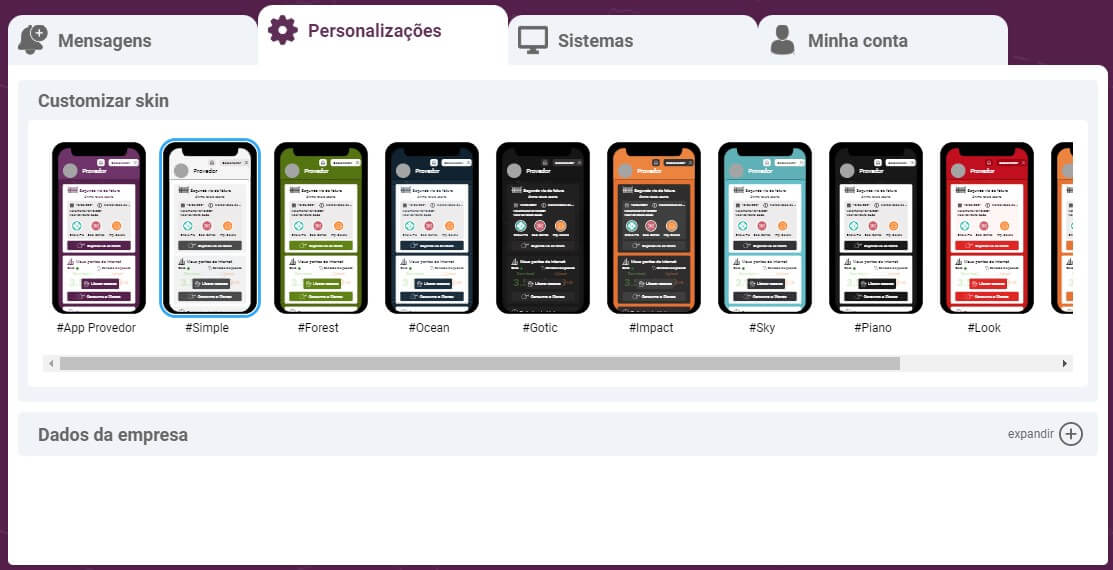 Personalizar o APP Provedor.