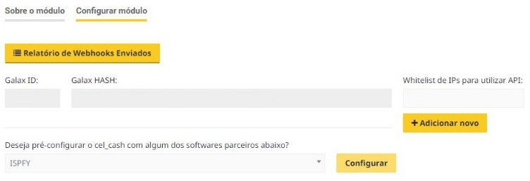 Configurar Webhooks no cel_cash.